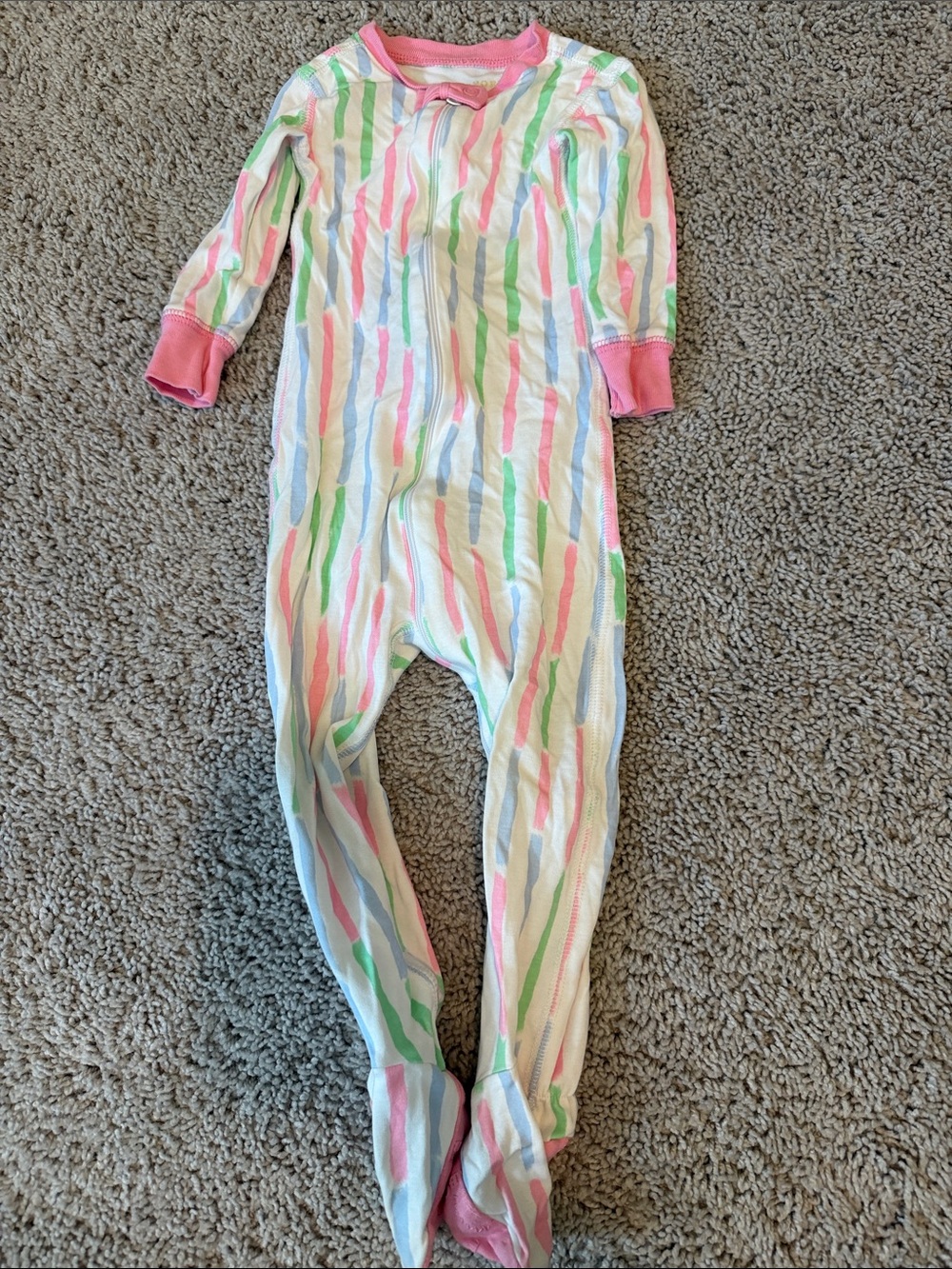 TBBC Striped Pastel Footed One-Piece Pajamas